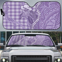 Purple Hawaii Palaka Cowboy Turtle Auto Sun Shade Hawaiian Paniolo Puakenikeni Maile Lei DT05 Purple - Polynesian Pride