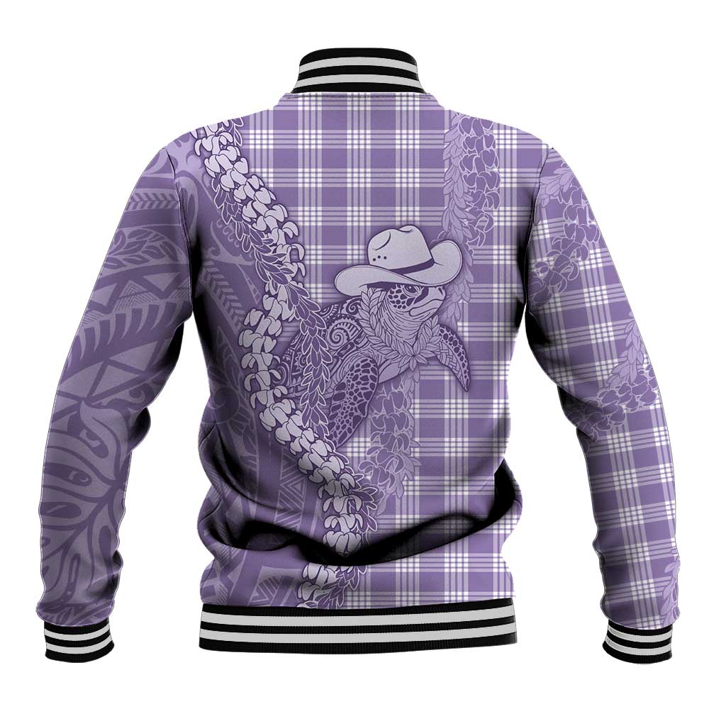 Purple Hawaii Palaka Cowboy Turtle Baseball Jacket Hawaiian Paniolo Puakenikeni Maile Lei DT05 - Polynesian Pride