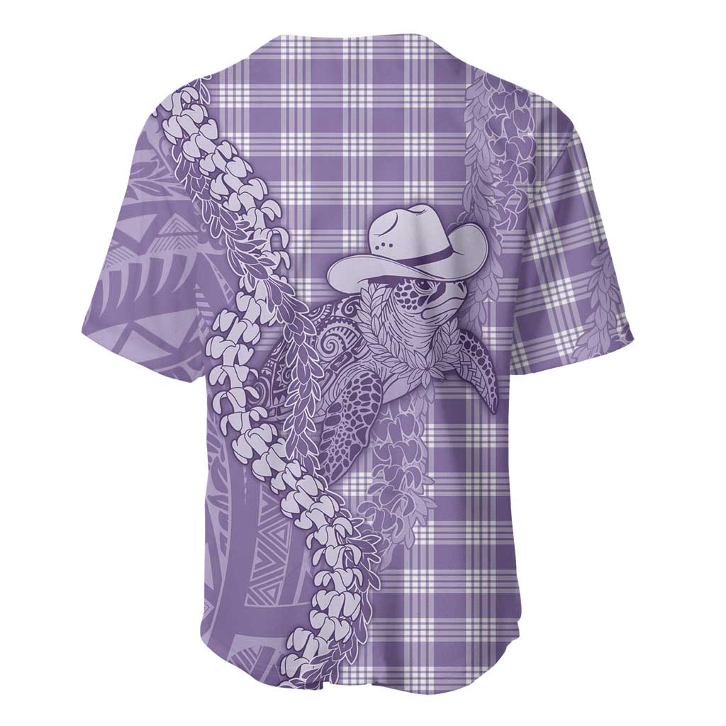 Purple Hawaii Palaka Cowboy Turtle Baseball Jersey Hawaiian Paniolo Puakenikeni Maile Lei DT05 - Polynesian Pride