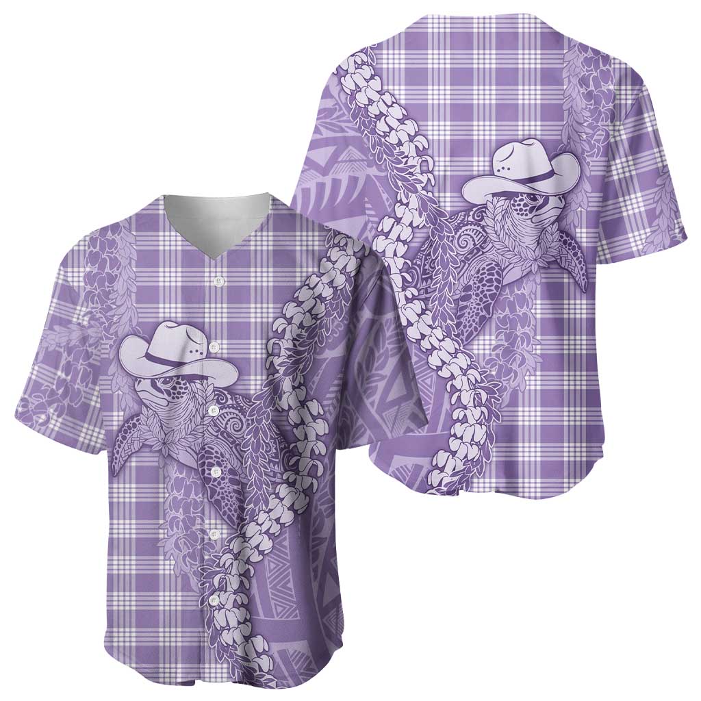 Purple Hawaii Palaka Cowboy Turtle Baseball Jersey Hawaiian Paniolo Puakenikeni Maile Lei DT05 - Polynesian Pride
