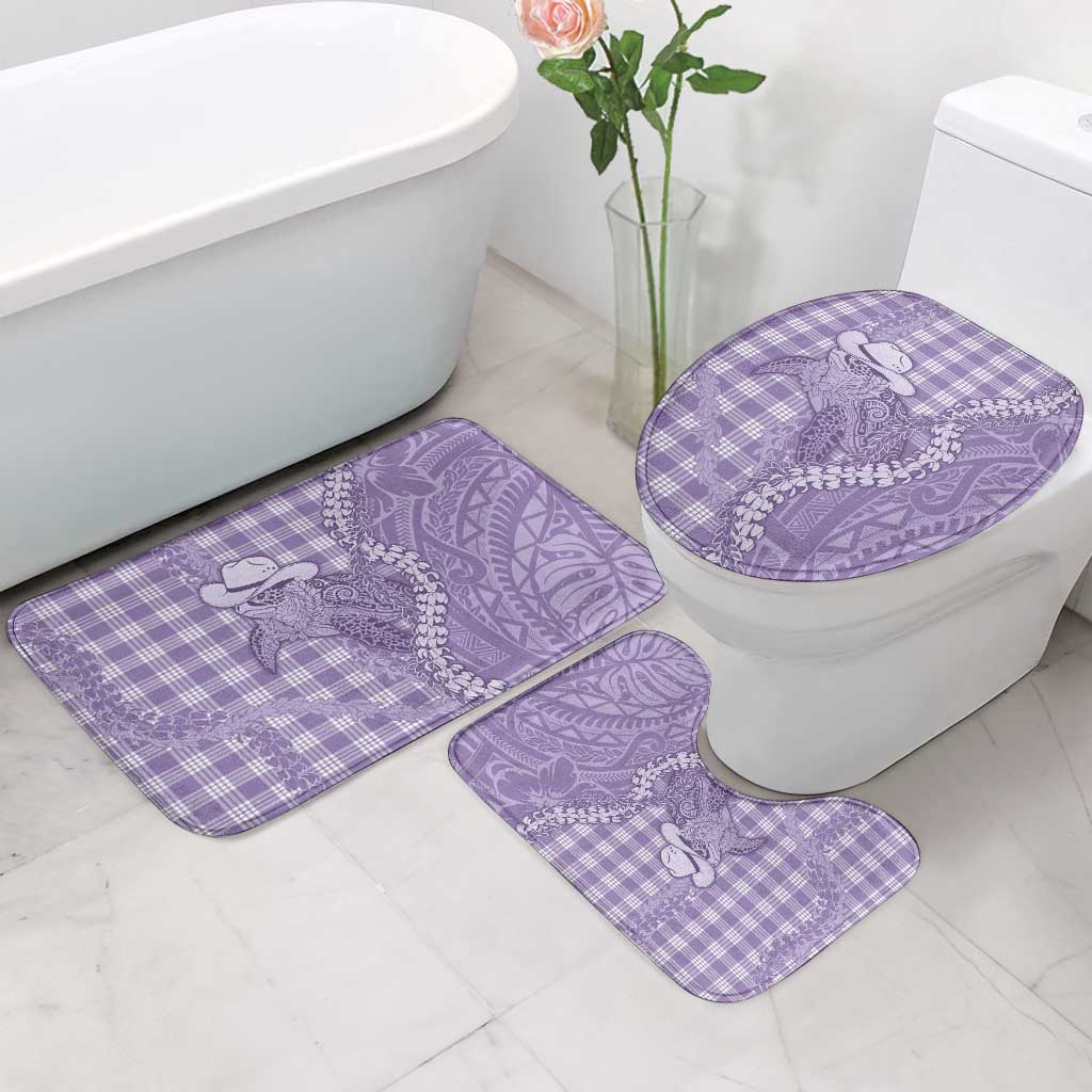 Purple Hawaii Palaka Cowboy Turtle Bathroom Set Hawaiian Paniolo Puakenikeni Maile Lei DT05 - Polynesian Pride
