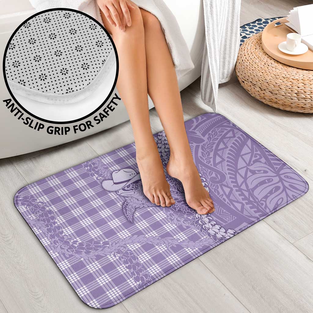 Purple Hawaii Palaka Cowboy Turtle Bathroom Set Hawaiian Paniolo Puakenikeni Maile Lei DT05 - Polynesian Pride