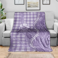 Purple Hawaii Palaka Cowboy Turtle Blanket Hawaiian Paniolo Puakenikeni Maile Lei DT05 - Polynesian Pride