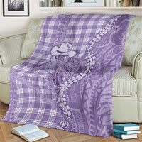 Purple Hawaii Palaka Cowboy Turtle Blanket Hawaiian Paniolo Puakenikeni Maile Lei DT05 - Polynesian Pride