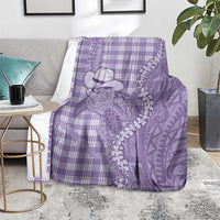 Purple Hawaii Palaka Cowboy Turtle Blanket Hawaiian Paniolo Puakenikeni Maile Lei DT05 - Polynesian Pride