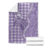 Purple Hawaii Palaka Cowboy Turtle Blanket Hawaiian Paniolo Puakenikeni Maile Lei DT05 - Polynesian Pride