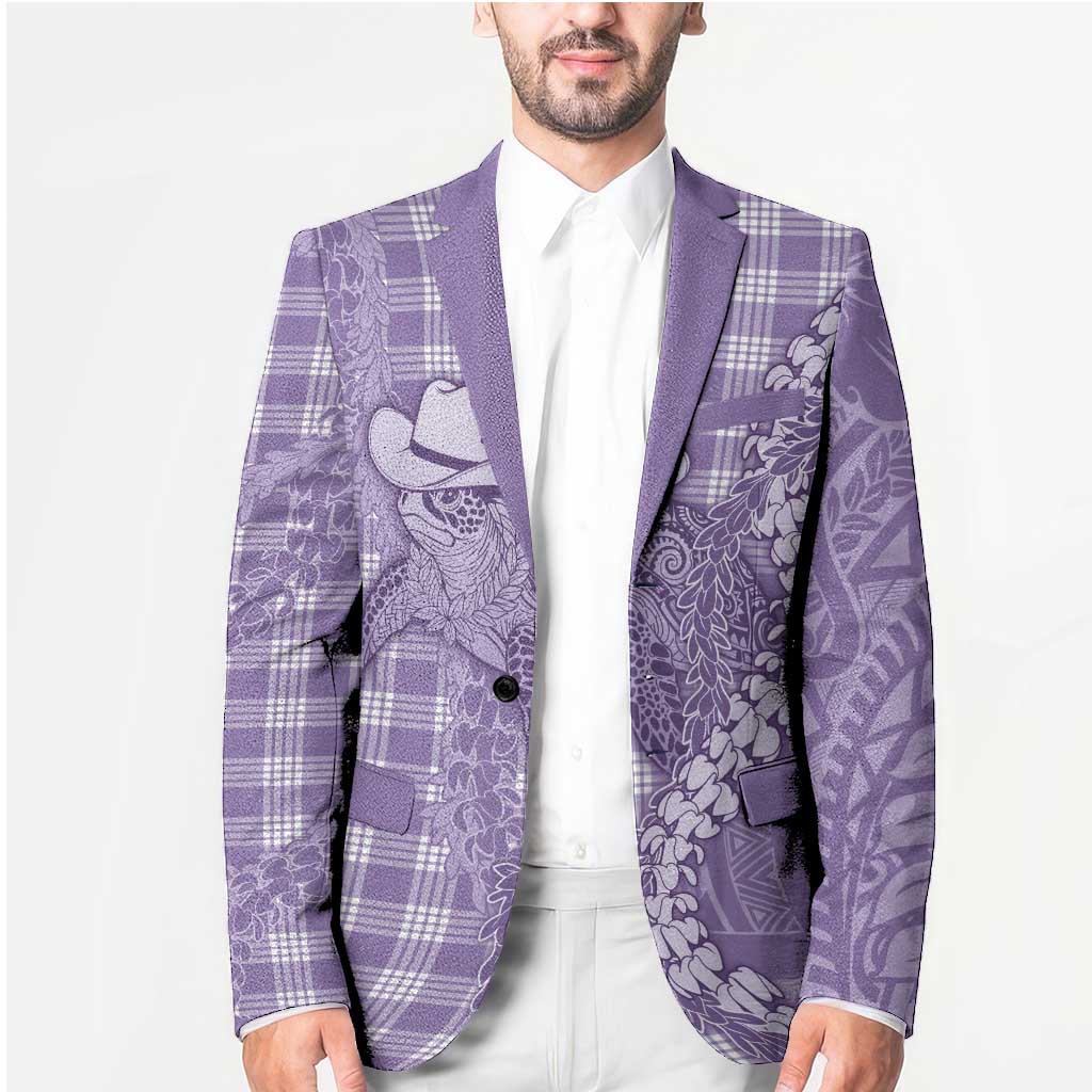 Purple Hawaii Palaka Cowboy Turtle Blazer Hawaiian Paniolo Puakenikeni Maile Lei DT05 - Polynesian Pride