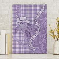 Purple Hawaii Palaka Cowboy Turtle Canvas Wall Art Hawaiian Paniolo Puakenikeni Maile Lei DT05 Without Frame Purple - Polynesian Pride