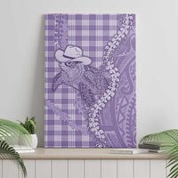 Purple Hawaii Palaka Cowboy Turtle Canvas Wall Art Hawaiian Paniolo Puakenikeni Maile Lei DT05 - Polynesian Pride