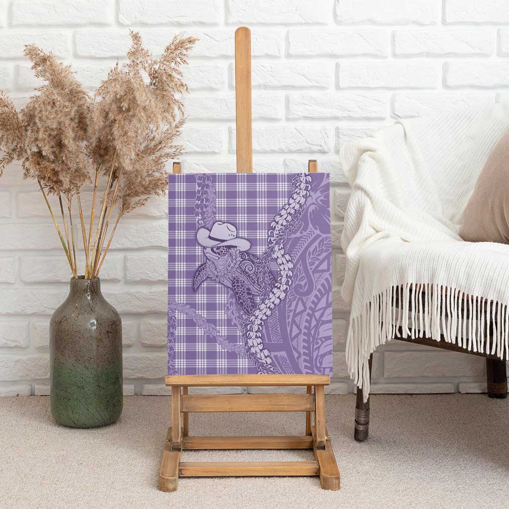 Purple Hawaii Palaka Cowboy Turtle Canvas Wall Art Hawaiian Paniolo Puakenikeni Maile Lei DT05 - Polynesian Pride