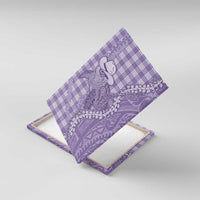 Purple Hawaii Palaka Cowboy Turtle Canvas Wall Art Hawaiian Paniolo Puakenikeni Maile Lei DT05 With Frame Purple - Polynesian Pride