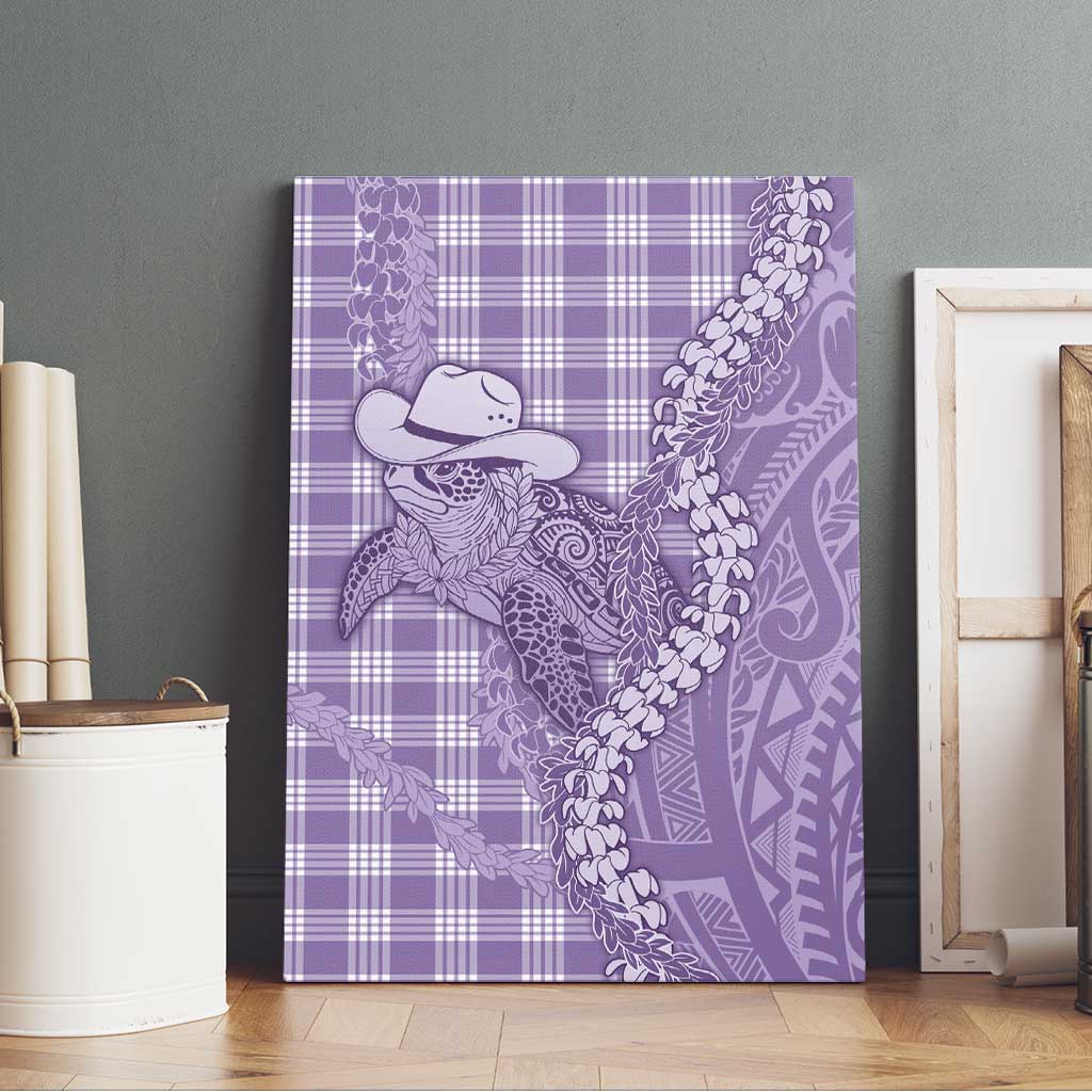 Purple Hawaii Palaka Cowboy Turtle Canvas Wall Art Hawaiian Paniolo Puakenikeni Maile Lei DT05 - Polynesian Pride