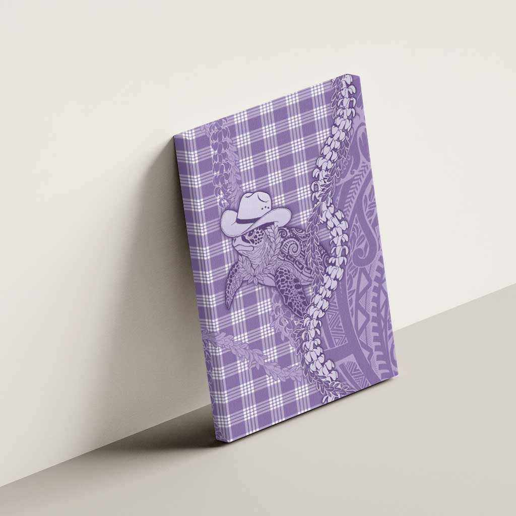 Purple Hawaii Palaka Cowboy Turtle Canvas Wall Art Hawaiian Paniolo Puakenikeni Maile Lei DT05 - Polynesian Pride