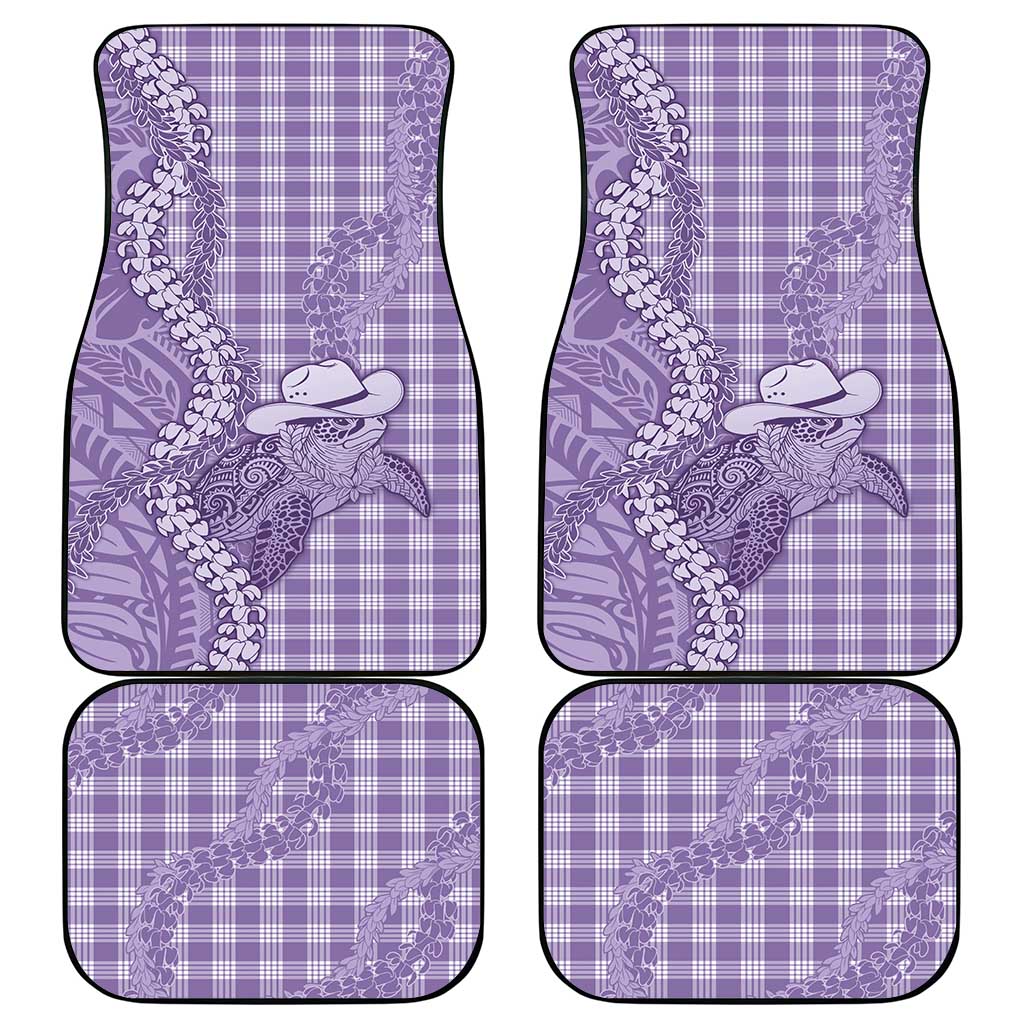 Purple Hawaii Palaka Cowboy Turtle Car Mats Hawaiian Paniolo Puakenikeni Maile Lei DT05 - Polynesian Pride