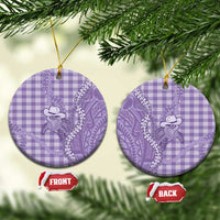 Purple Hawaii Palaka Cowboy Turtle Ceramic Ornament Hawaiian Paniolo Puakenikeni Maile Lei DT05 Circle Purple - Polynesian Pride