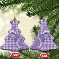 Purple Hawaii Palaka Cowboy Turtle Ceramic Ornament Hawaiian Paniolo Puakenikeni Maile Lei DT05 Christmas Tree Purple - Polynesian Pride