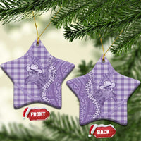 Purple Hawaii Palaka Cowboy Turtle Ceramic Ornament Hawaiian Paniolo Puakenikeni Maile Lei DT05 Star Purple - Polynesian Pride