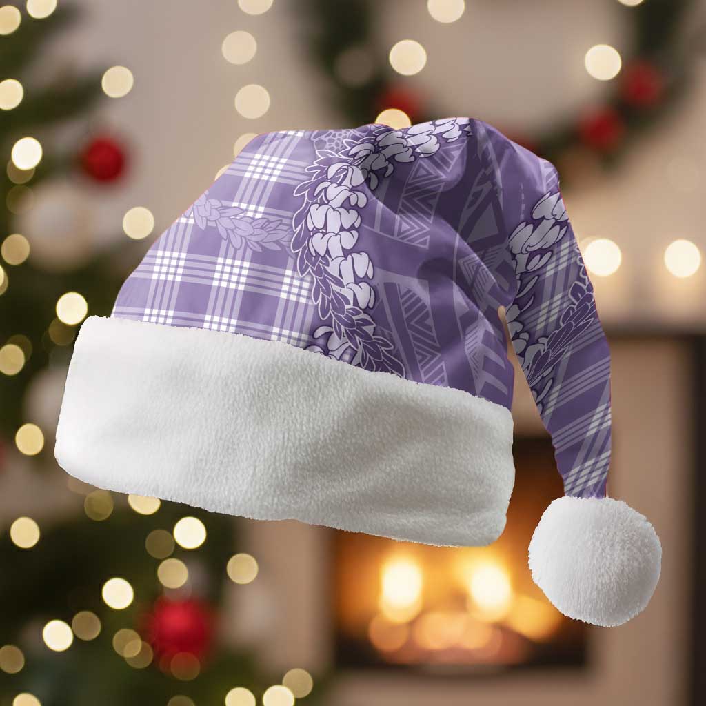 Purple Hawaii Palaka Cowboy Turtle Christmas Santa Hat Hawaiian Paniolo Puakenikeni Maile Lei DT05 Without Fur Purple - Polynesian Pride