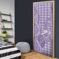 Purple Hawaii Palaka Cowboy Turtle Door Cover Hawaiian Paniolo Puakenikeni Maile Lei DT05 - Polynesian Pride