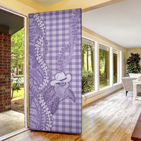Purple Hawaii Palaka Cowboy Turtle Door Cover Hawaiian Paniolo Puakenikeni Maile Lei DT05 - Polynesian Pride