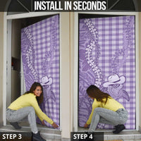 Purple Hawaii Palaka Cowboy Turtle Door Cover Hawaiian Paniolo Puakenikeni Maile Lei DT05 - Polynesian Pride