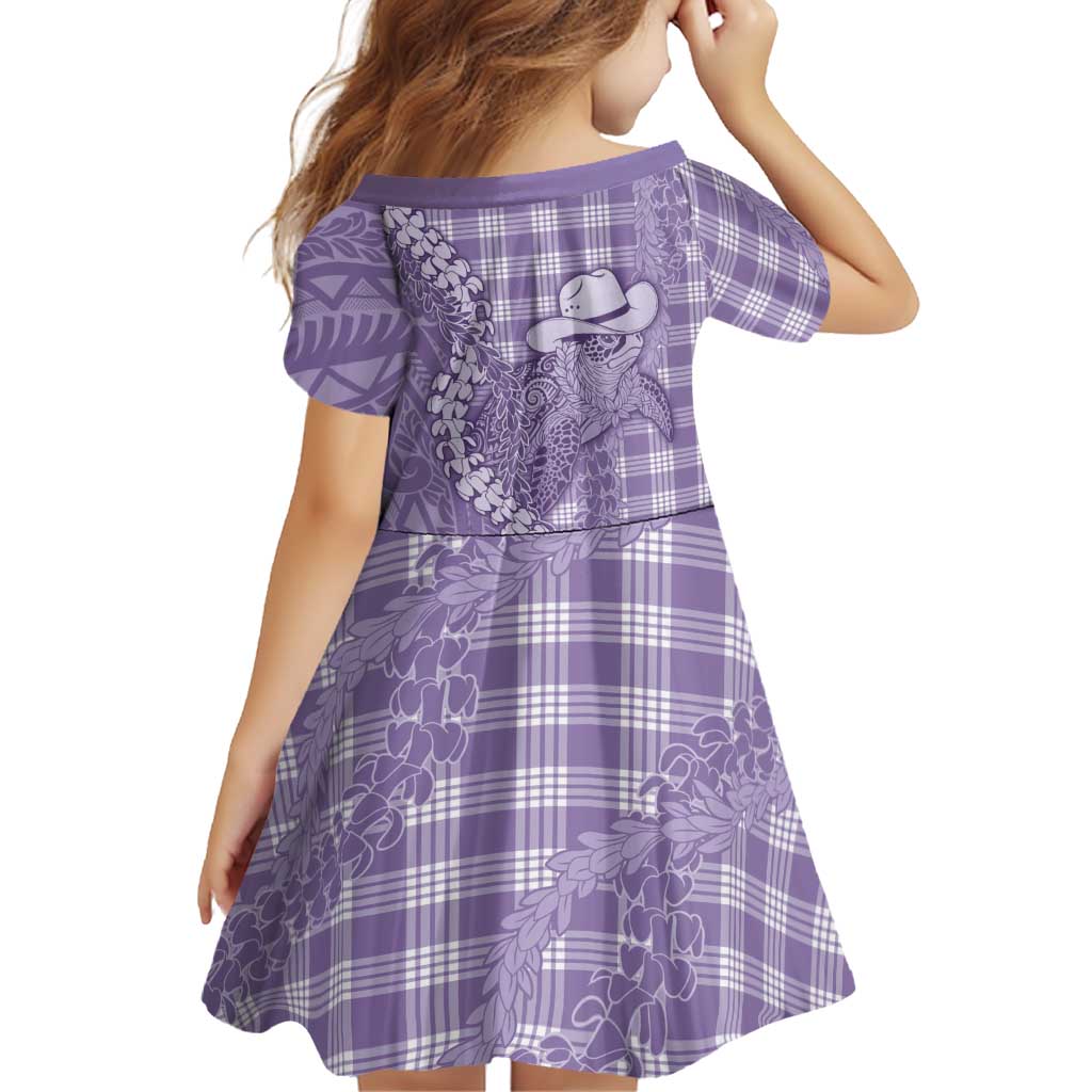 Purple Hawaii Palaka Cowboy Turtle Family Matching Off Shoulder Maxi Dress and Hawaiian Shirt Hawaiian Paniolo Puakenikeni Maile Lei DT05 - Polynesian Pride