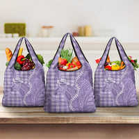Purple Hawaii Palaka Cowboy Turtle Grocery Bag Hawaiian Paniolo Puakenikeni Maile Lei DT05 3-pack One Size Purple - Polynesian Pride