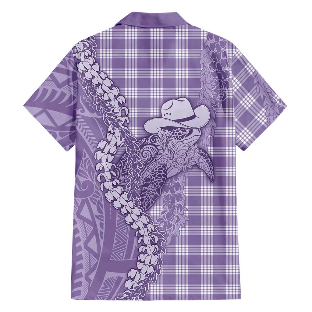 Purple Hawaii Palaka Cowboy Turtle Hawaiian Shirt Hawaiian Paniolo Puakenikeni Maile Lei DT05 - Polynesian Pride