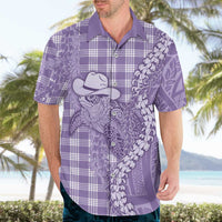 Purple Hawaii Palaka Cowboy Turtle Hawaiian Shirt Hawaiian Paniolo Puakenikeni Maile Lei DT05 - Polynesian Pride