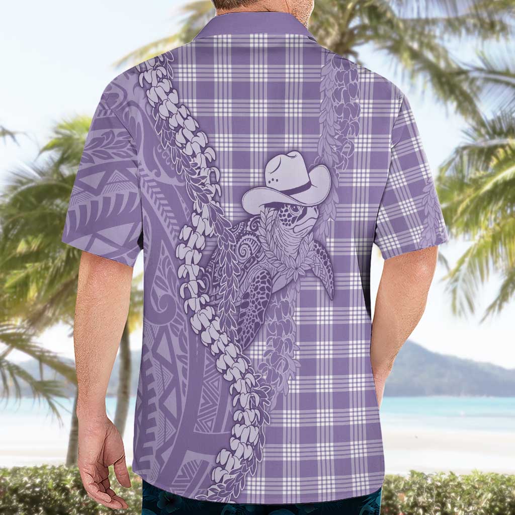 Purple Hawaii Palaka Cowboy Turtle Hawaiian Shirt Hawaiian Paniolo Puakenikeni Maile Lei DT05 - Polynesian Pride