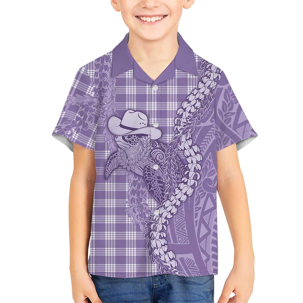 Purple Hawaii Palaka Cowboy Turtle Hawaiian Shirt Hawaiian Paniolo Puakenikeni Maile Lei DT05 - Polynesian Pride