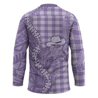 Purple Hawaii Palaka Cowboy Turtle Hockey Jersey Hawaiian Paniolo Puakenikeni Maile Lei DT05 - Polynesian Pride