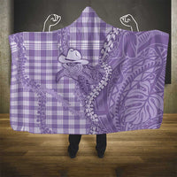 Purple Hawaii Palaka Cowboy Turtle Hooded Blanket Hawaiian Paniolo Puakenikeni Maile Lei DT05 - Polynesian Pride