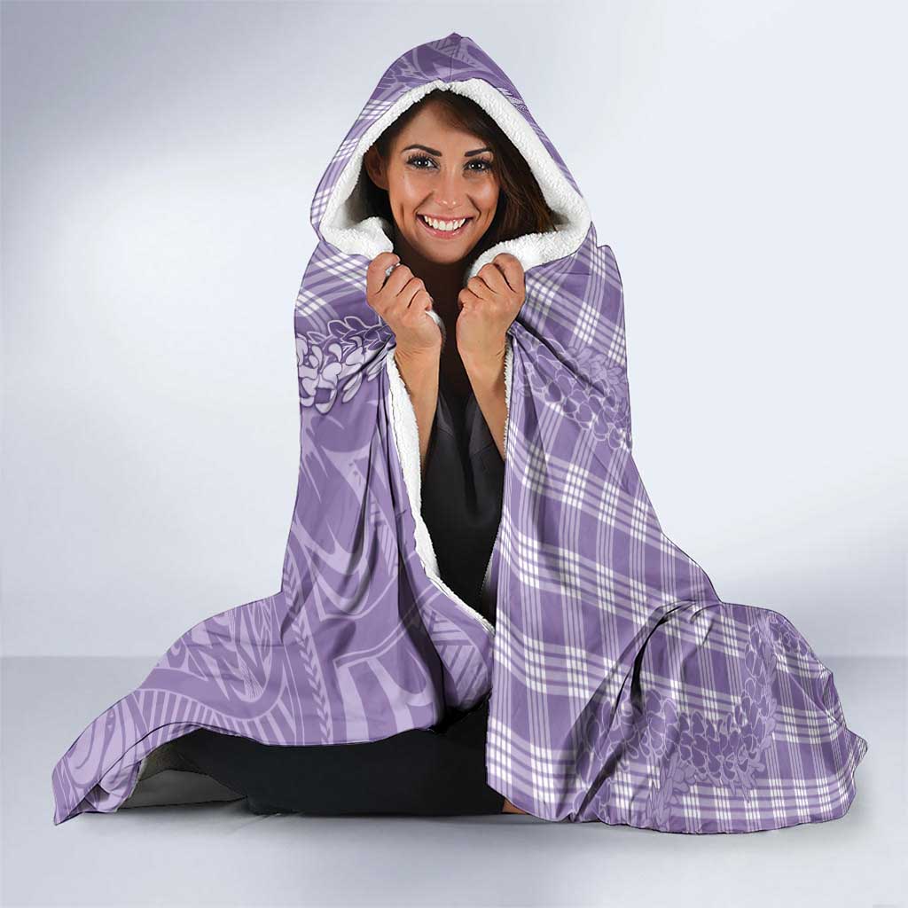 Purple Hawaii Palaka Cowboy Turtle Hooded Blanket Hawaiian Paniolo Puakenikeni Maile Lei DT05 - Polynesian Pride