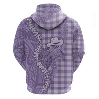 Purple Hawaii Palaka Cowboy Turtle Hoodie Hawaiian Paniolo Puakenikeni Maile Lei DT05 - Polynesian Pride