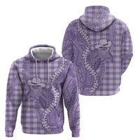 Purple Hawaii Palaka Cowboy Turtle Hoodie Hawaiian Paniolo Puakenikeni Maile Lei DT05 - Polynesian Pride