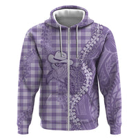 Purple Hawaii Palaka Cowboy Turtle Hoodie Hawaiian Paniolo Puakenikeni Maile Lei DT05 Zip Hoodie Purple - Polynesian Pride