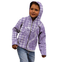 Purple Hawaii Palaka Cowboy Turtle Kid Hoodie Hawaiian Paniolo Puakenikeni Maile Lei DT05 - Polynesian Pride