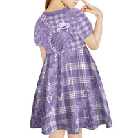 Purple Hawaii Palaka Cowboy Turtle Kid Short Sleeve Dress Hawaiian Paniolo Puakenikeni Maile Lei DT05 - Polynesian Pride