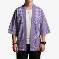 Purple Hawaii Palaka Cowboy Turtle Kimono Hawaiian Paniolo Puakenikeni Maile Lei DT05 - Polynesian Pride