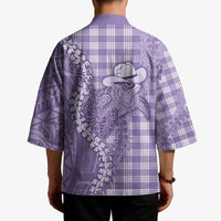Purple Hawaii Palaka Cowboy Turtle Kimono Hawaiian Paniolo Puakenikeni Maile Lei DT05 - Polynesian Pride