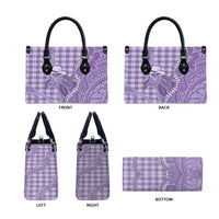 Purple Hawaii Palaka Cowboy Turtle Leather Bag Hawaiian Paniolo Puakenikeni Maile Lei DT05 - Polynesian Pride