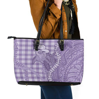 Purple Hawaii Palaka Cowboy Turtle Leather Tote Bag Hawaiian Paniolo Puakenikeni Maile Lei DT05 - Polynesian Pride