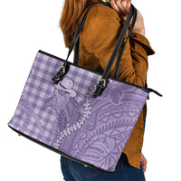 Purple Hawaii Palaka Cowboy Turtle Leather Tote Bag Hawaiian Paniolo Puakenikeni Maile Lei DT05 - Polynesian Pride