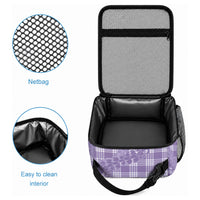 Purple Hawaii Palaka Cowboy Turtle Lunch Bag Hawaiian Paniolo Puakenikeni Maile Lei