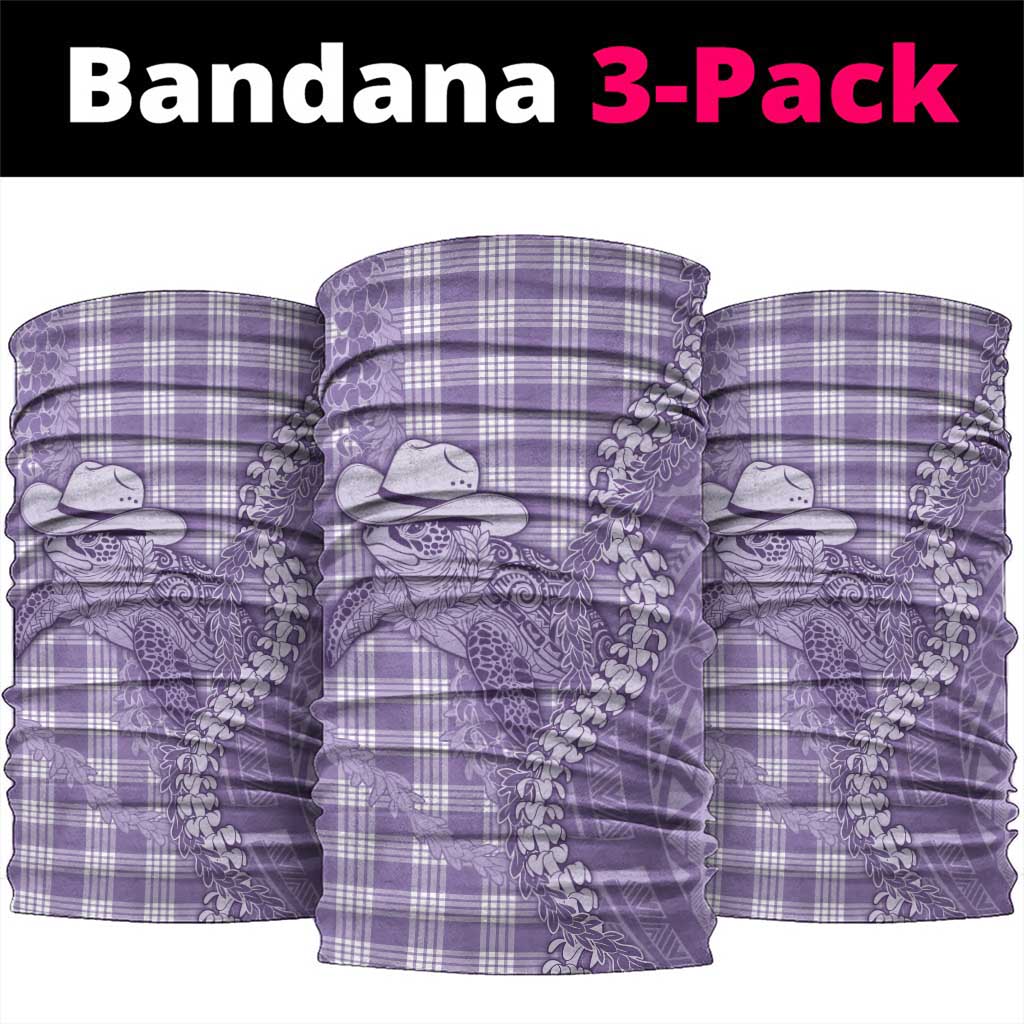 Purple Hawaii Palaka Cowboy Turtle Neck Gaiter Hawaiian Paniolo Puakenikeni Maile Lei DT05 package One Size: 25*50cm Purple - Polynesian Pride