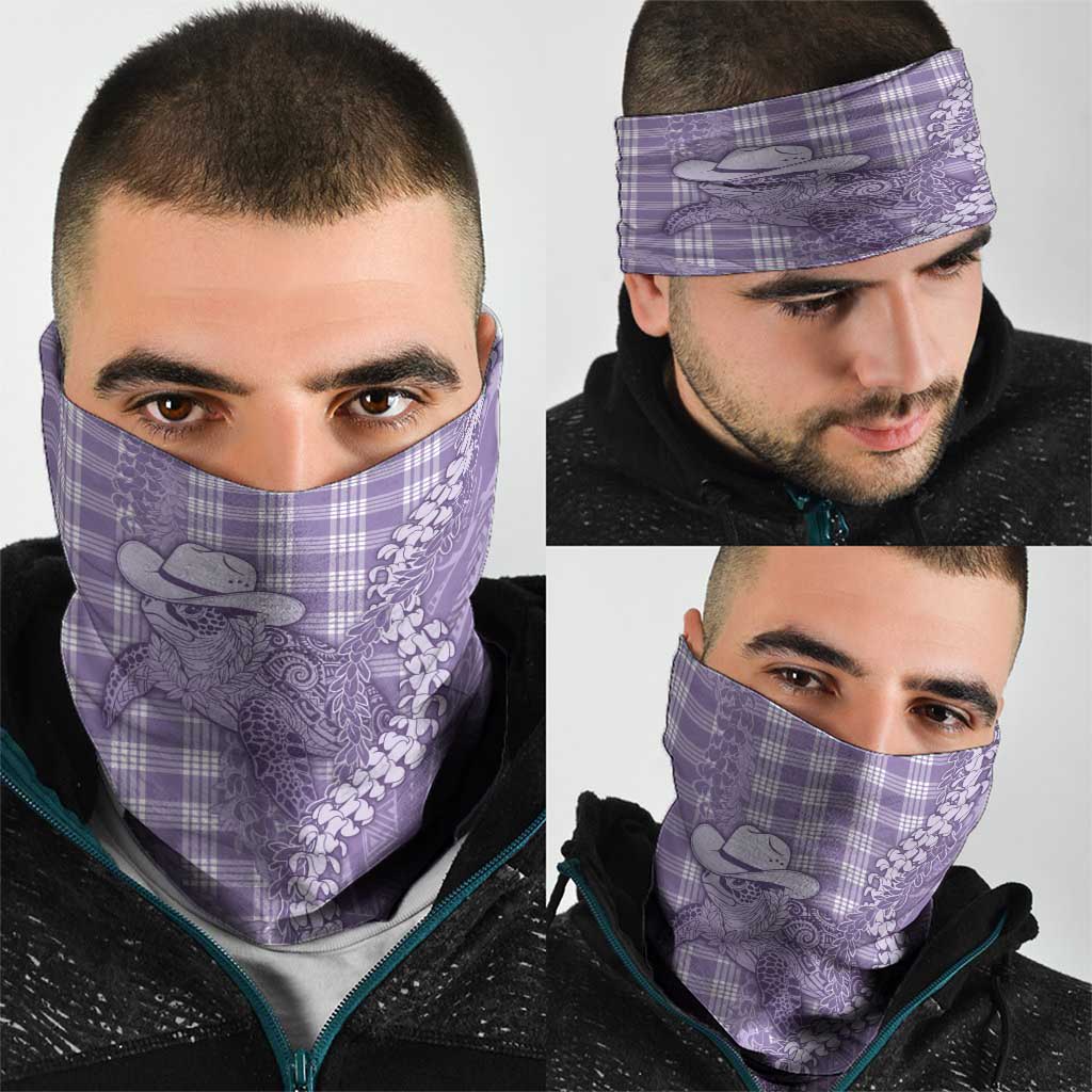 Purple Hawaii Palaka Cowboy Turtle Neck Gaiter Hawaiian Paniolo Puakenikeni Maile Lei DT05 - Polynesian Pride