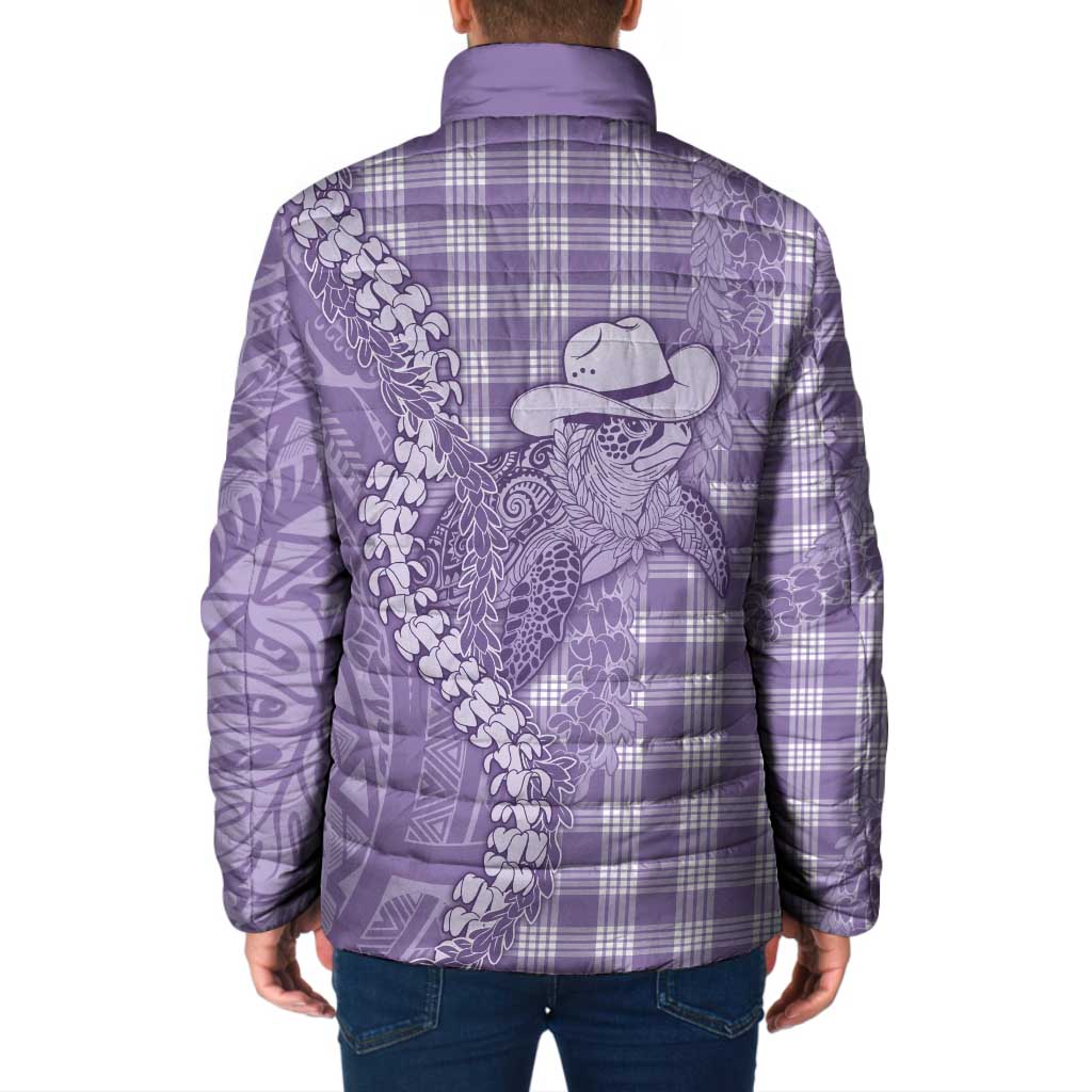 Purple Hawaii Palaka Cowboy Turtle Padded Jacket Hawaiian Paniolo Puakenikeni Maile Lei DT05 - Polynesian Pride