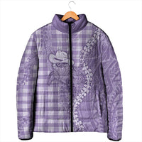 Purple Hawaii Palaka Cowboy Turtle Padded Jacket Hawaiian Paniolo Puakenikeni Maile Lei DT05 - Polynesian Pride