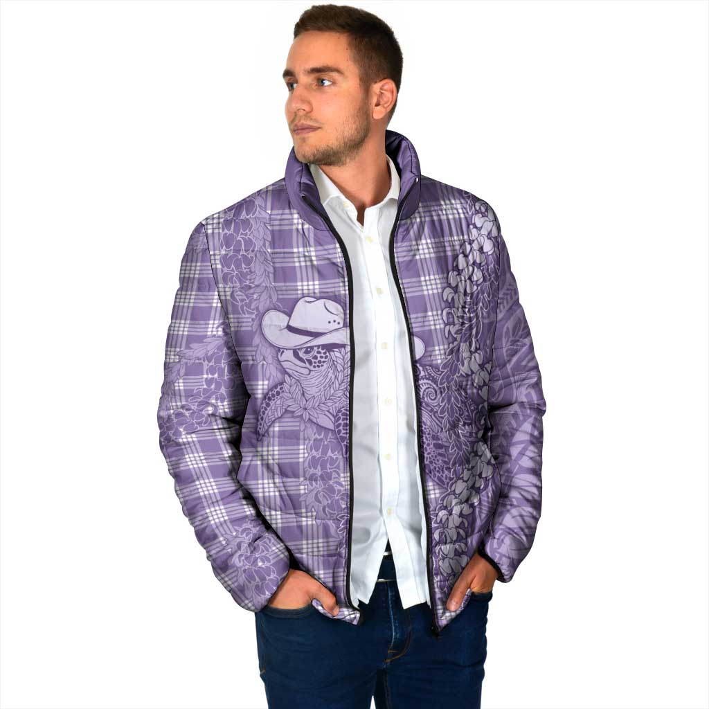 Purple Hawaii Palaka Cowboy Turtle Padded Jacket Hawaiian Paniolo Puakenikeni Maile Lei DT05 - Polynesian Pride